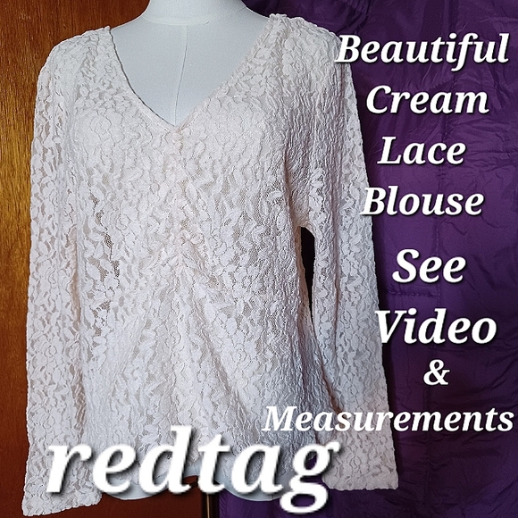 redtag Tops - REDTAG  Cream LACE Blouse